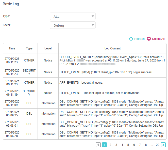 Image of system log records