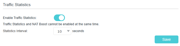 Image of enabling traffic statistics