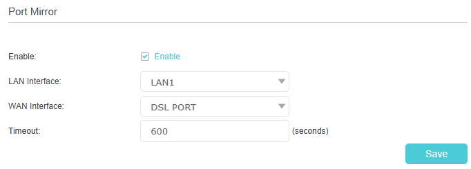 Image of port mirror settings