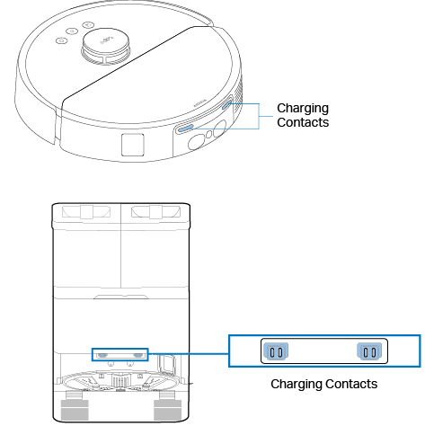 Charging Contacts on robot vacuum and dock