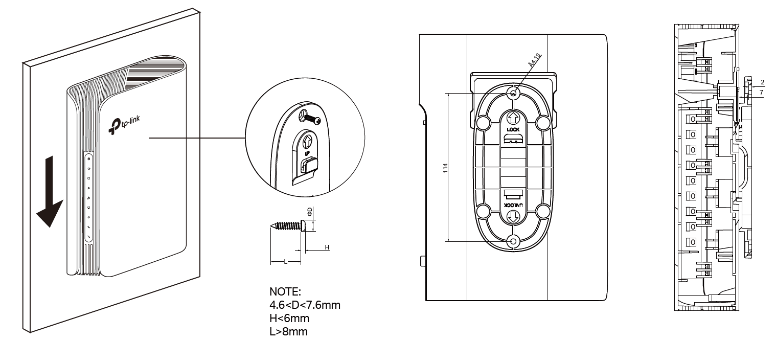 Wall Mounting Diagram of EB200v Pro