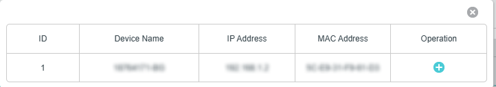 Displays the scanned device for VPN access