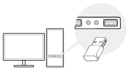 insert the adapter into the USB port on your computer