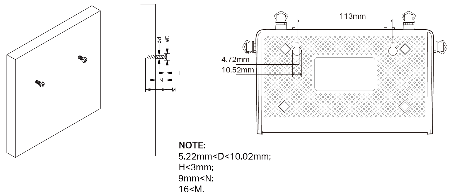 Wall Mounting Diagram of EB210