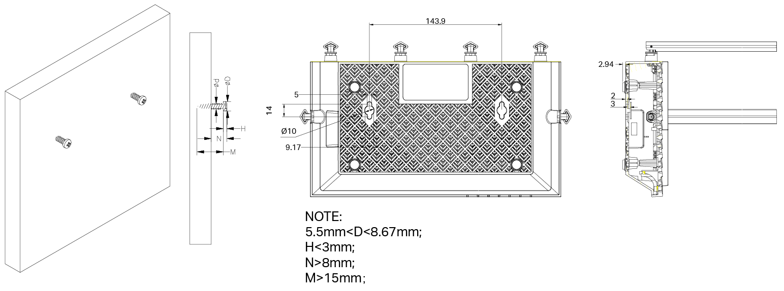 Wall Mounting Diagram of EX710
