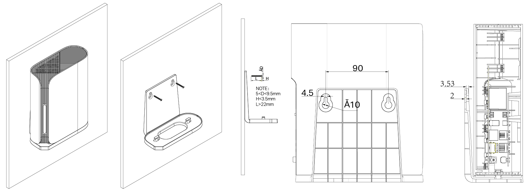 Wall Mounting Diagram of EB431v