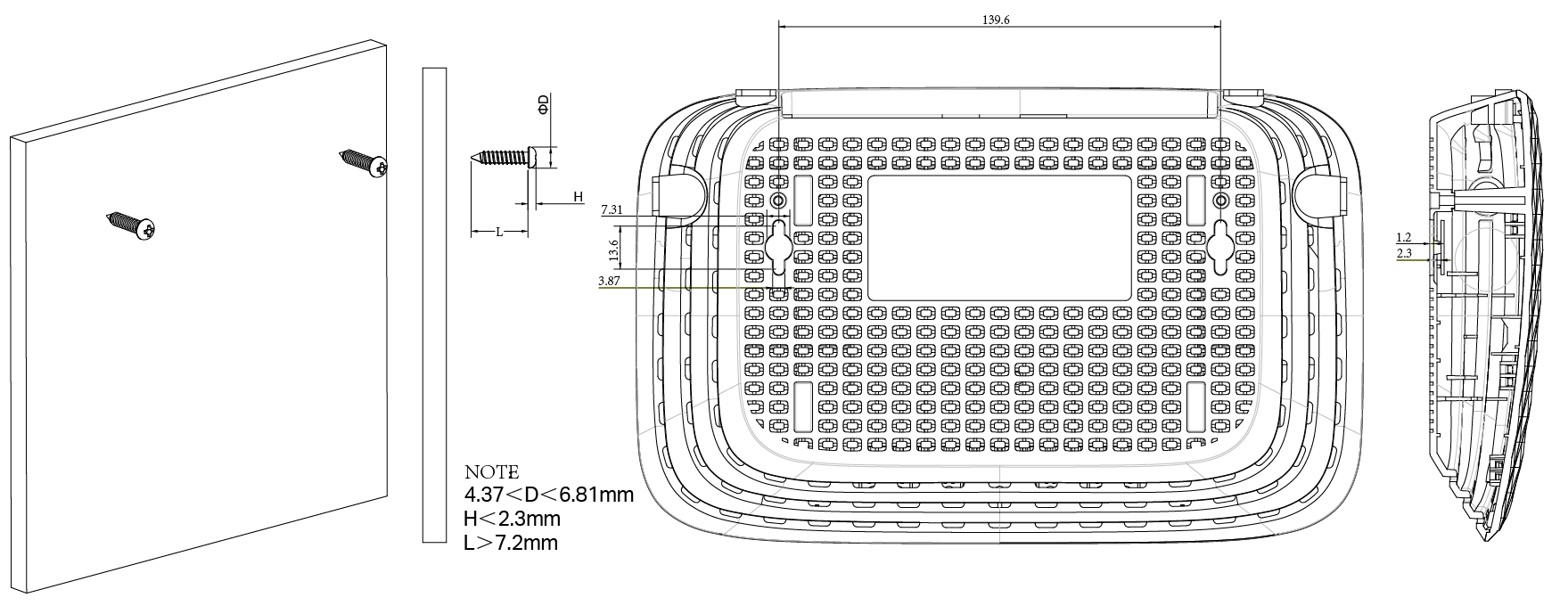 Wall Mounting Diagram of EC223-G5/EC225-G5/EC220-G5/EC220-F5
