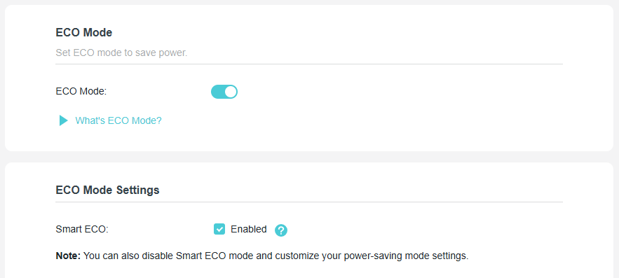 ECO Mode for TL-WR5002BE only