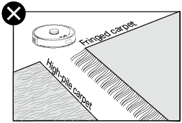 not suitable for high-pile or fringed carpets