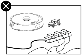 remove power cords and small objects