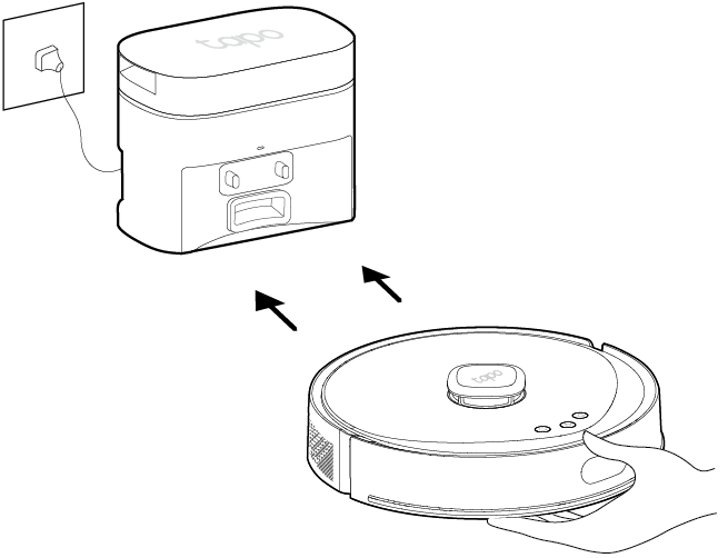 Place the robot vacuum on the charging dock