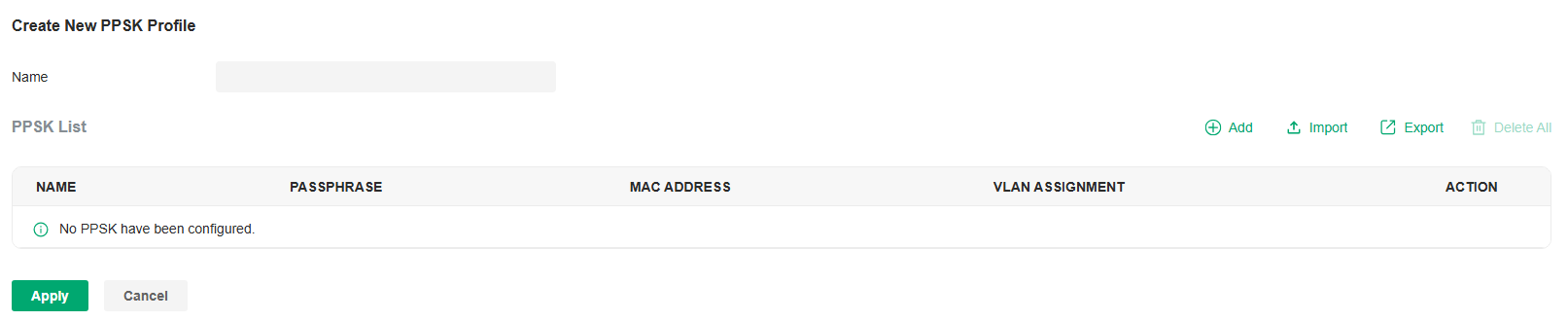 Create New PPSK Profile