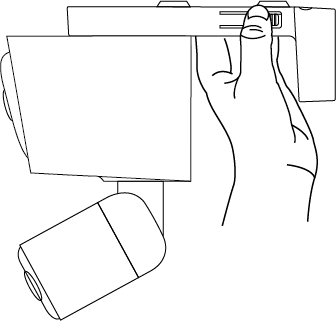 Displays how to press the two release latches to detach the camera from the bracket.