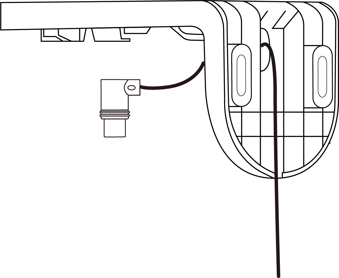Route the power cord through the opening at the bracket's bend.