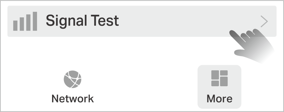 An image showing the Signal Test option on the TP-Link Tether app.