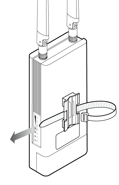 Image of leading the pole mounting strap