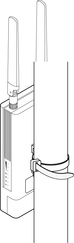Image of tightening the strap to the pole