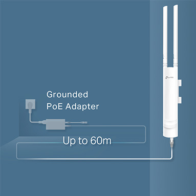 antena wifi exterior con PoE, despliegue wifi exterior, wifi fuera de casa