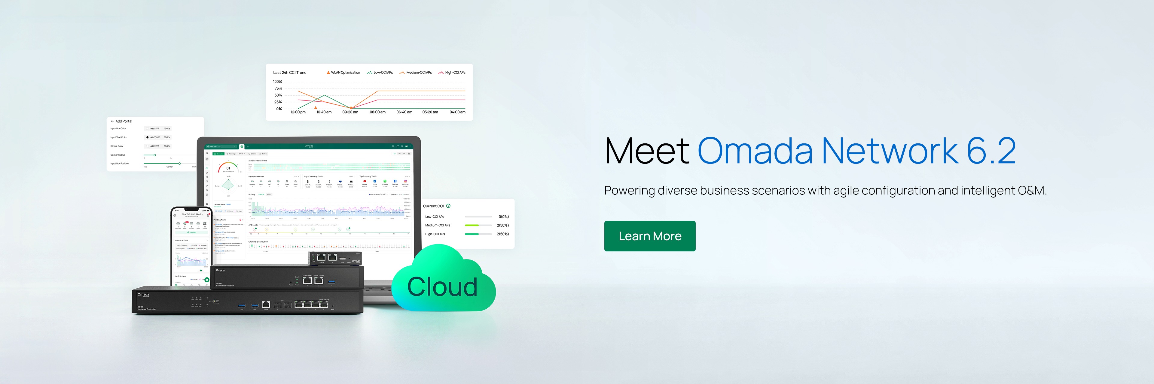 Meet Omada_Network_6.2 / Powering diverse business scenarios with agile configuration and intelligent O&M. / Learn More