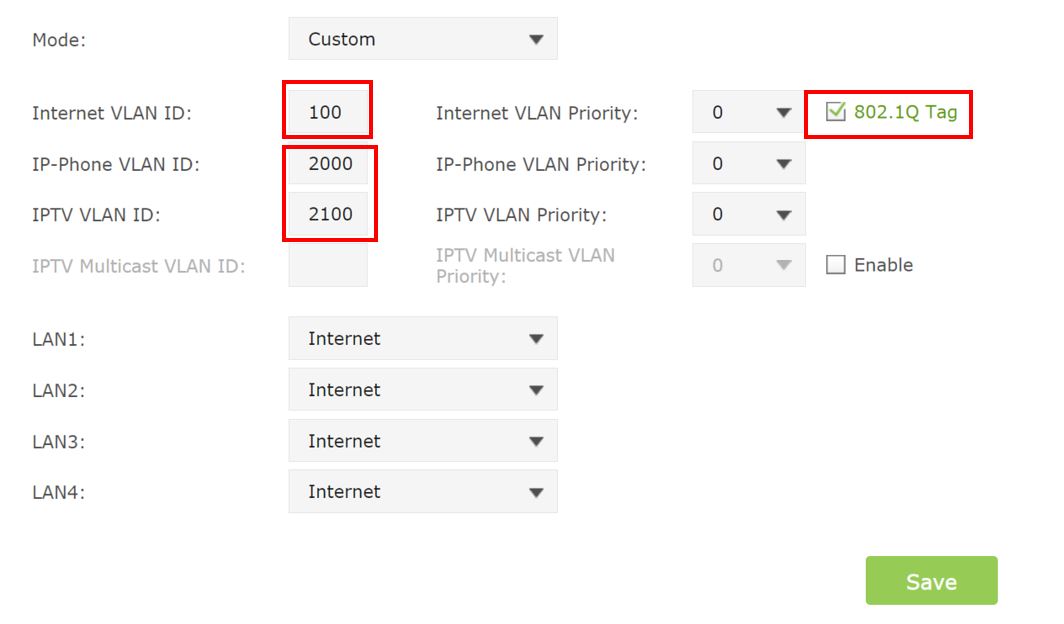 Как настроить vlan на коммутаторе tp link